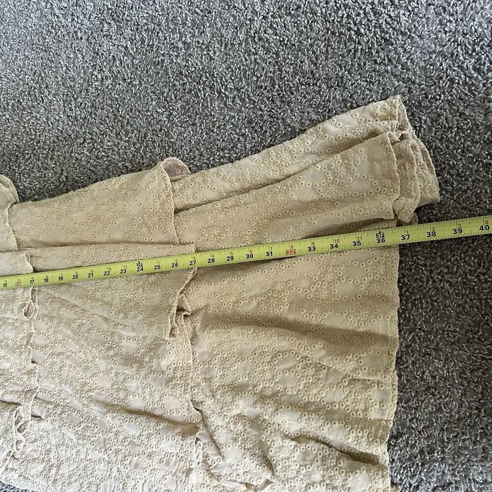 SUNDRESS  Adria Skirt in Georgette Canyon Women’s Layered Tan Maxi XS Tiered